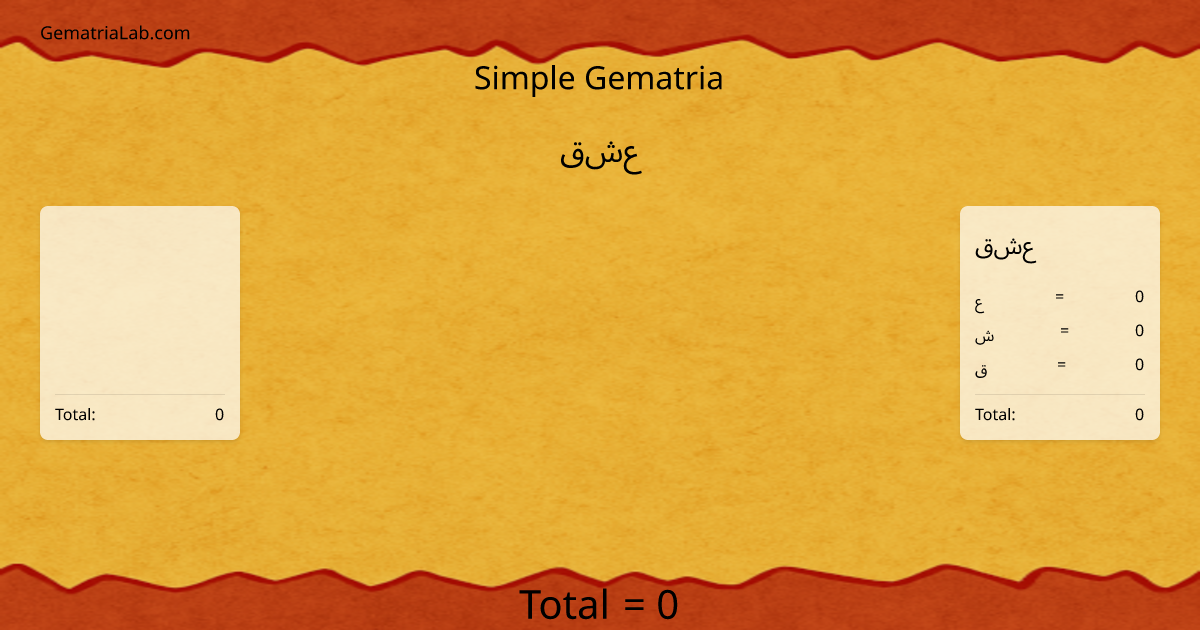 عشق in simple Gematria